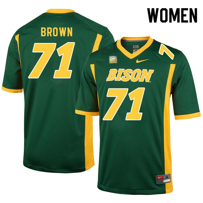 Women #71 Trevor Brown North Dakota State Bison College Football Jerseys Sale-Green